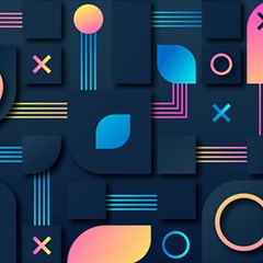 Gradient Geometric Shapes Dark Background Play Mat (rectangle) by Salman4z