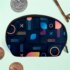 Gradient Geometric Shapes Dark Background Accessory Pouch (large) by Salman4z