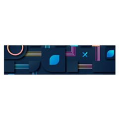 Gradient Geometric Shapes Dark Background Oblong Satin Scarf (16  X 60 ) by Salman4z