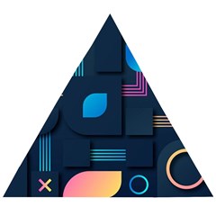 Gradient Geometric Shapes Dark Background Wooden Puzzle Triangle by Salman4z