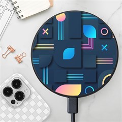 Gradient Geometric Shapes Dark Background Wireless Fast Charger(black) by Salman4z