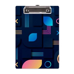 Gradient Geometric Shapes Dark Background A5 Acrylic Clipboard by Salman4z