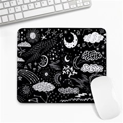 Vector-set-sketch-drawn-with-space Large Mousepad by Salman4z