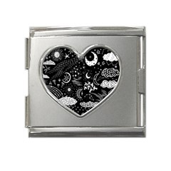 Vector-set-sketch-drawn-with-space Mega Link Heart Italian Charm (18mm) by Salman4z