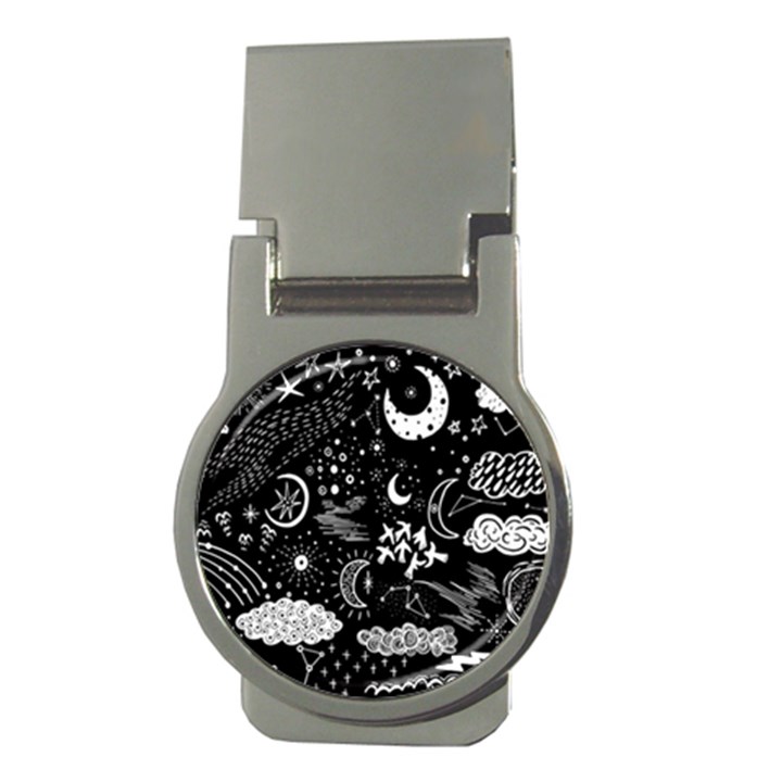 Vector-set-sketch-drawn-with-space Money Clips (Round) 