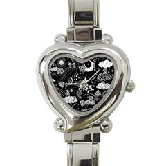 Vector-set-sketch-drawn-with-space Heart Italian Charm Watch by Salman4z