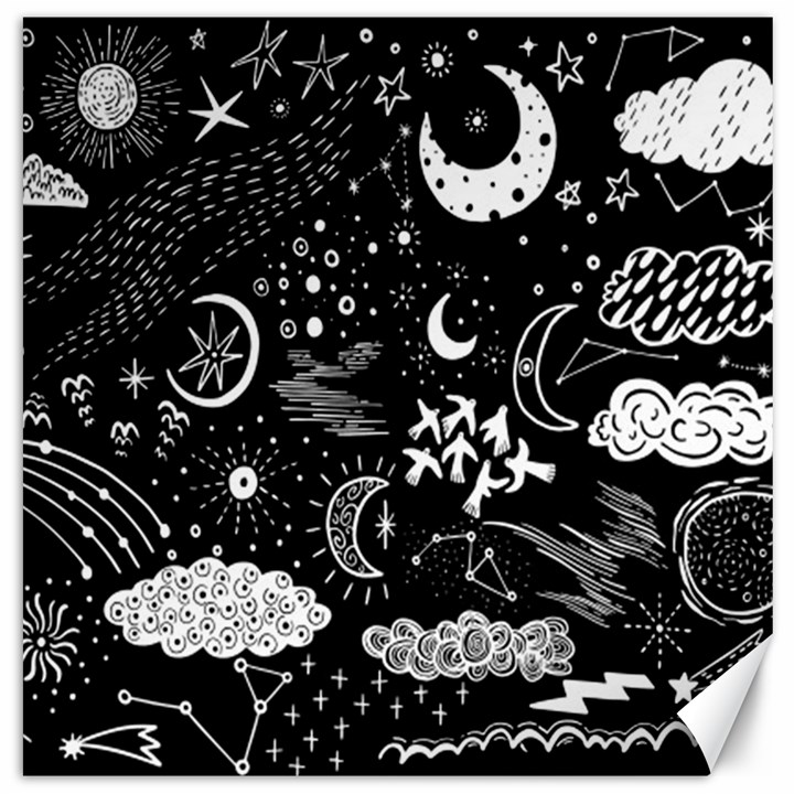 Vector-set-sketch-drawn-with-space Canvas 12  x 12 