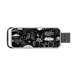 Vector-set-sketch-drawn-with-space Portable Usb Flash (one Side) by Salman4z