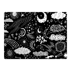 Vector-set-sketch-drawn-with-space Two Sides Premium Plush Fleece Blanket (mini) by Salman4z