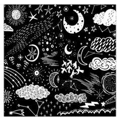 Vector-set-sketch-drawn-with-space Square Satin Scarf (36  X 36 ) by Salman4z