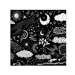 Vector-set-sketch-drawn-with-space Square Satin Scarf (30  X 30 ) by Salman4z