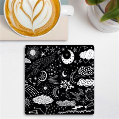 Vector-set-sketch-drawn-with-space Uv Print Square Tile Coaster  by Salman4z