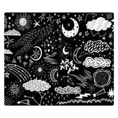 Vector-set-sketch-drawn-with-space Premium Plush Fleece Blanket (small) by Salman4z