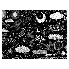 Vector-set-sketch-drawn-with-space Two Sides Premium Plush Fleece Blanket (extra Small) by Salman4z