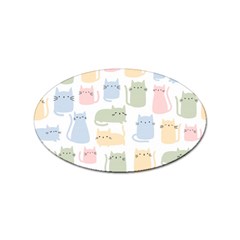 Cute-cat-colorful-cartoon-doodle-seamless-pattern Sticker (oval) by Salman4z