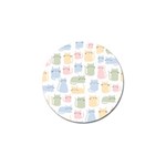 Cute-cat-colorful-cartoon-doodle-seamless-pattern Golf Ball Marker Front