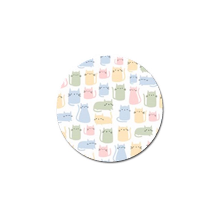 Cute-cat-colorful-cartoon-doodle-seamless-pattern Golf Ball Marker