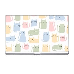 Cute-cat-colorful-cartoon-doodle-seamless-pattern Business Card Holder by Salman4z