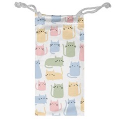 Cute-cat-colorful-cartoon-doodle-seamless-pattern Jewelry Bag by Salman4z