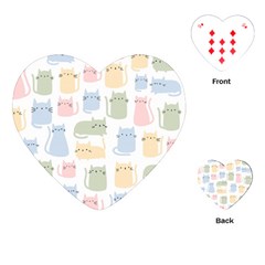 Cute-cat-colorful-cartoon-doodle-seamless-pattern Playing Cards Single Design (heart) by Salman4z