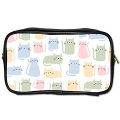 Cute-cat-colorful-cartoon-doodle-seamless-pattern Toiletries Bag (one Side) by Salman4z