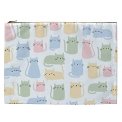 Cute-cat-colorful-cartoon-doodle-seamless-pattern Cosmetic Bag (xxl) by Salman4z