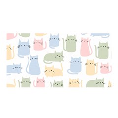 Cute-cat-colorful-cartoon-doodle-seamless-pattern Satin Wrap 35  X 70  by Salman4z