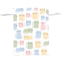 Cute-cat-colorful-cartoon-doodle-seamless-pattern Lightweight Drawstring Pouch (xl) by Salman4z