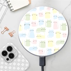 Cute-cat-colorful-cartoon-doodle-seamless-pattern Wireless Fast Charger(white) by Salman4z