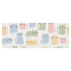 Cute-cat-colorful-cartoon-doodle-seamless-pattern Banner And Sign 8  X 3  by Salman4z