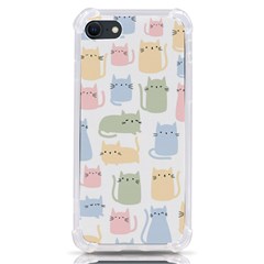 Cute-cat-colorful-cartoon-doodle-seamless-pattern Iphone Se by Salman4z