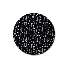 Chalk-music-notes-signs-seamless-pattern Rubber Coaster (round) by Salman4z