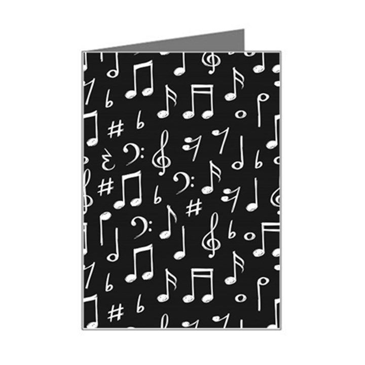 Chalk-music-notes-signs-seamless-pattern Mini Greeting Card