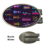 Colorful-sound-wave-set Money Clips (Oval)  Front