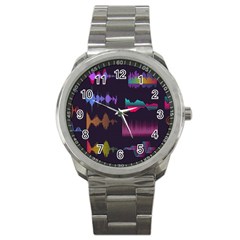 Colorful-sound-wave-set Sport Metal Watch by Salman4z