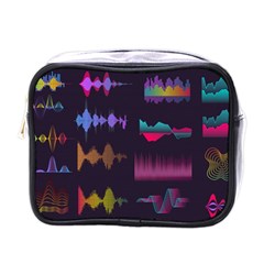 Colorful-sound-wave-set Mini Toiletries Bag (one Side) by Salman4z