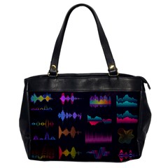 Colorful-sound-wave-set Oversize Office Handbag by Salman4z