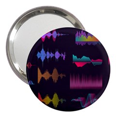 Colorful-sound-wave-set 3  Handbag Mirrors by Salman4z