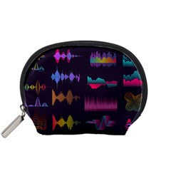 Colorful-sound-wave-set Accessory Pouch (small) by Salman4z