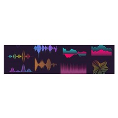 Colorful-sound-wave-set Oblong Satin Scarf (16  X 60 ) by Salman4z