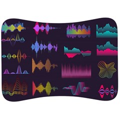 Colorful-sound-wave-set Velour Seat Head Rest Cushion by Salman4z