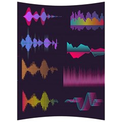 Colorful-sound-wave-set Back Support Cushion by Salman4z