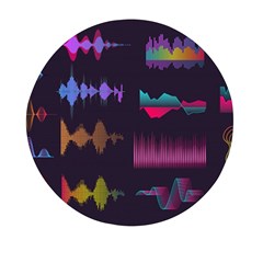 Colorful-sound-wave-set Mini Round Pill Box by Salman4z