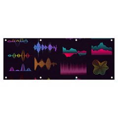 Colorful-sound-wave-set Banner And Sign 8  X 3  by Salman4z