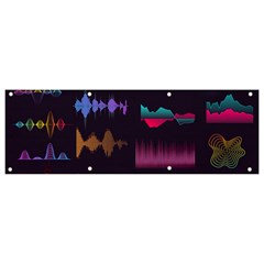 Colorful-sound-wave-set Banner And Sign 9  X 3  by Salman4z