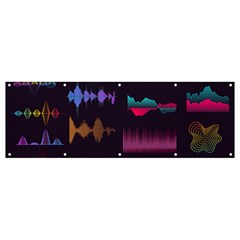 Colorful-sound-wave-set Banner And Sign 12  X 4  by Salman4z