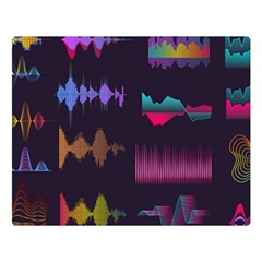 Colorful-sound-wave-set Premium Plush Fleece Blanket (large) by Salman4z