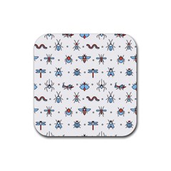 Insects-icons-square-seamless-pattern Rubber Coaster (square) by Salman4z