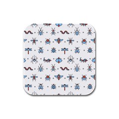 Insects-icons-square-seamless-pattern Rubber Square Coaster (4 Pack) by Salman4z