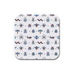 Insects-icons-square-seamless-pattern Rubber Square Coaster (4 pack) Front